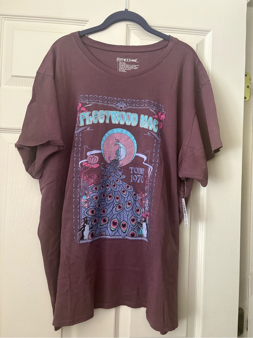 Torrid wine purple Fleetwood Mac 1970’s Tour Tee  3X NWT